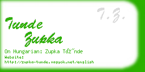 tunde zupka business card